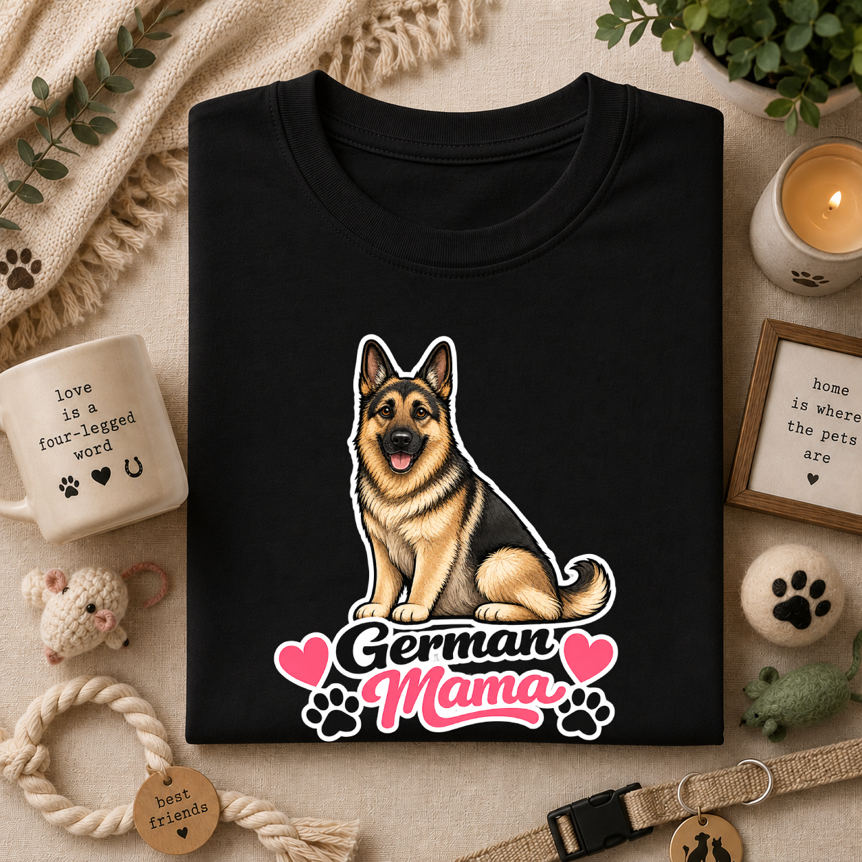 German Mama T-Shirt — Cute German Shepherd Mom Tee
