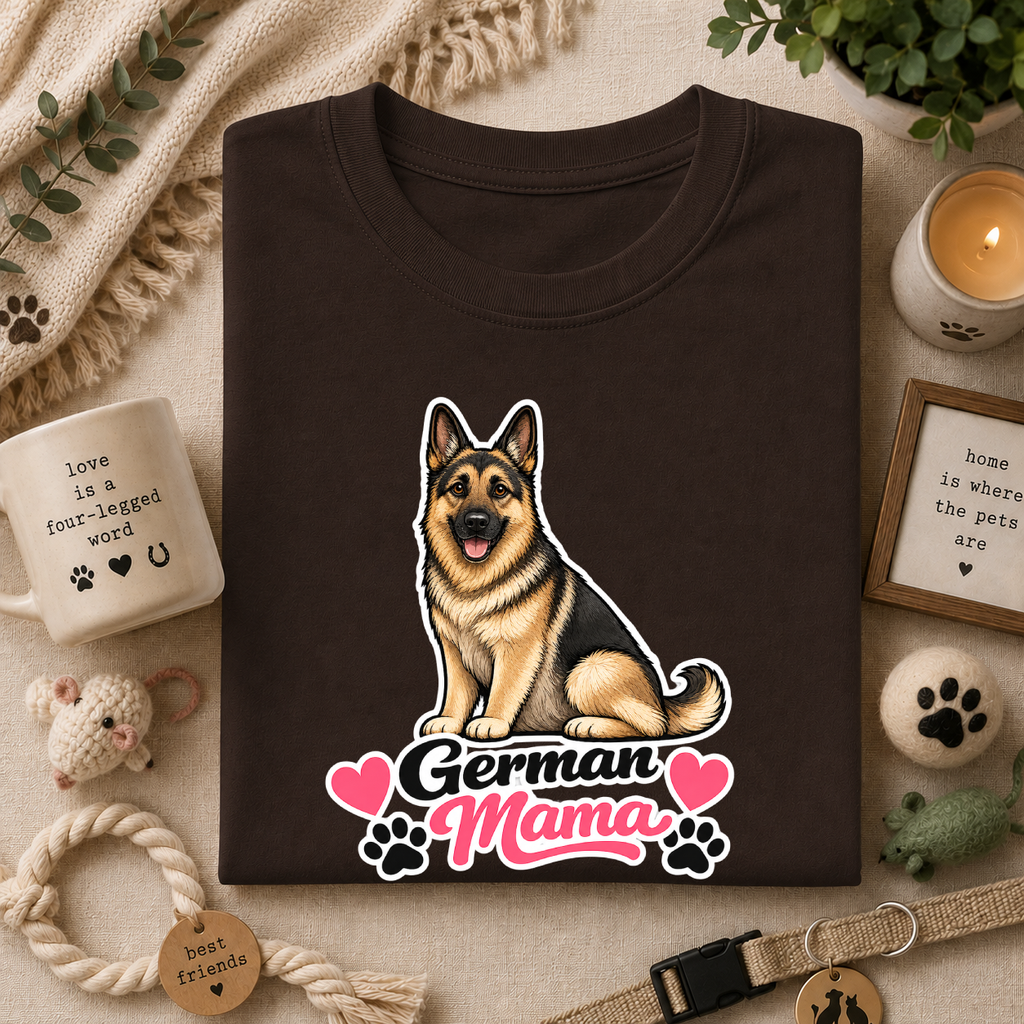 German Mama T-Shirt — Cute German Shepherd Mom Tee