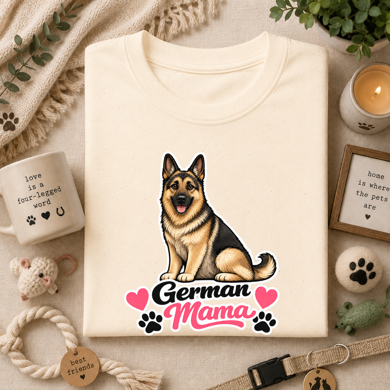 German Mama T-Shirt — Cute German Shepherd Mom Tee