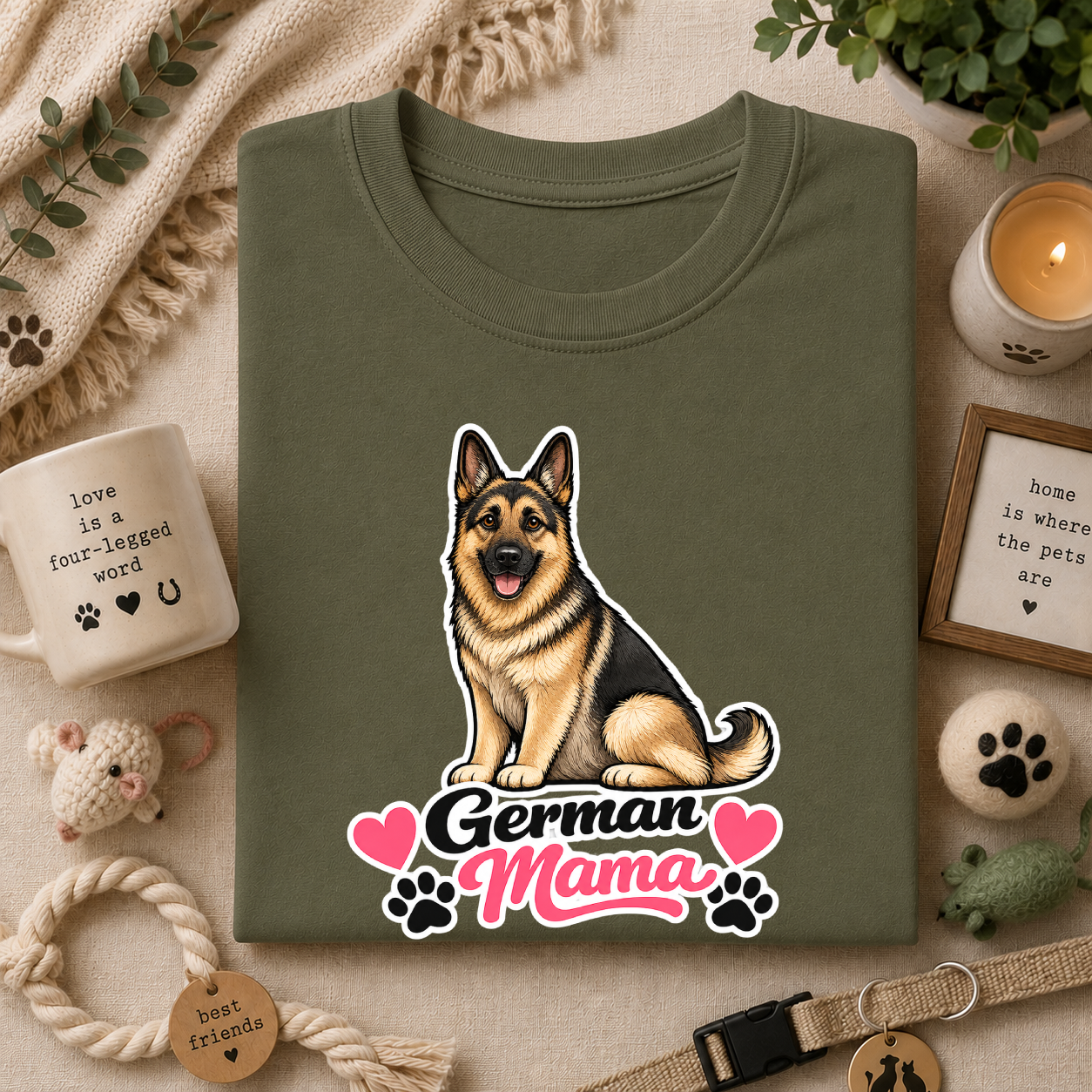 German Mama T-Shirt — Cute German Shepherd Mom Tee