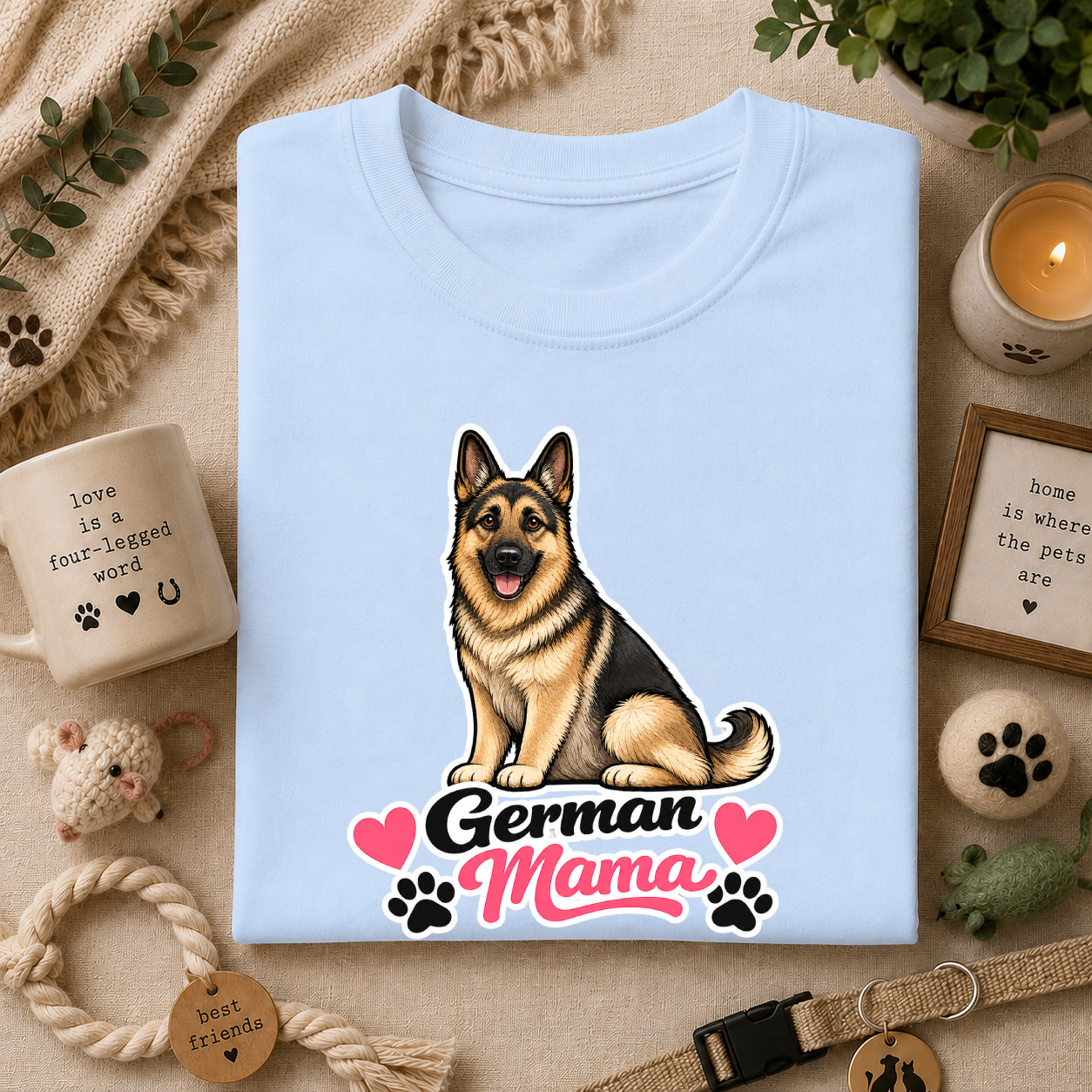 German Mama T-Shirt — Cute German Shepherd Mom Tee