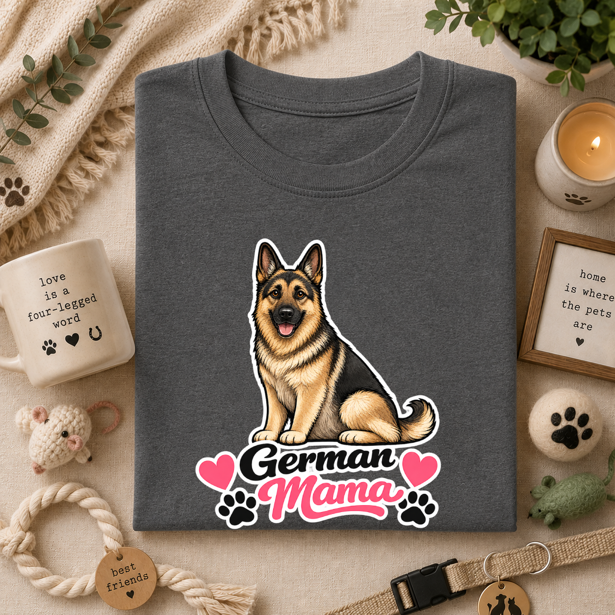 German Mama T-Shirt — Cute German Shepherd Mom Tee