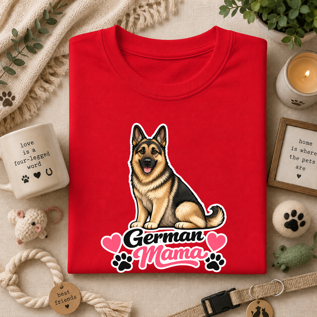 German Mama T-Shirt — Cute German Shepherd Mom Tee