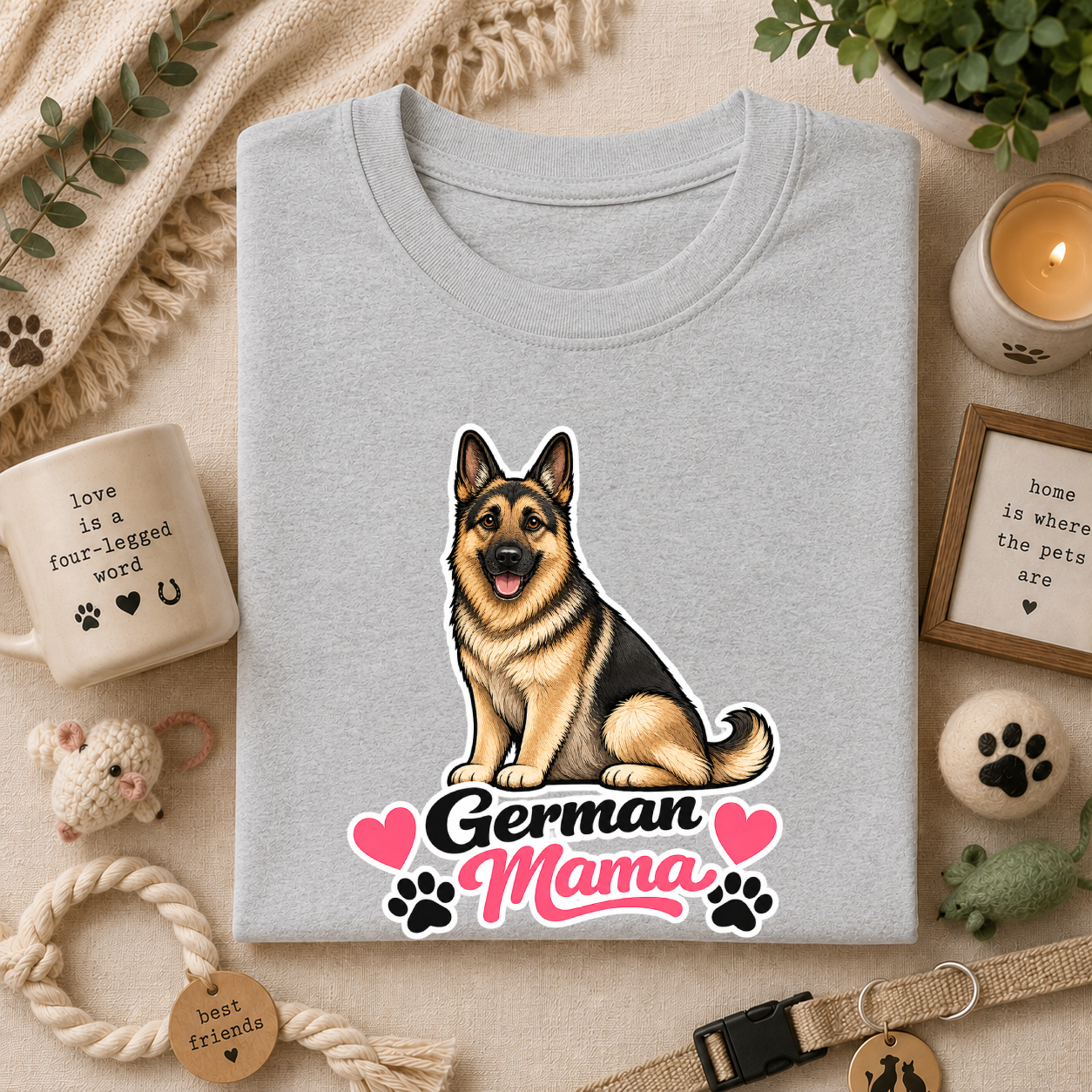 German Mama T-Shirt — Cute German Shepherd Mom Tee