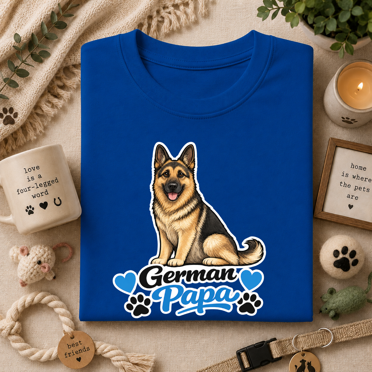 German Shepherd T-Shirt — "German Papa" Dog Dad Tee