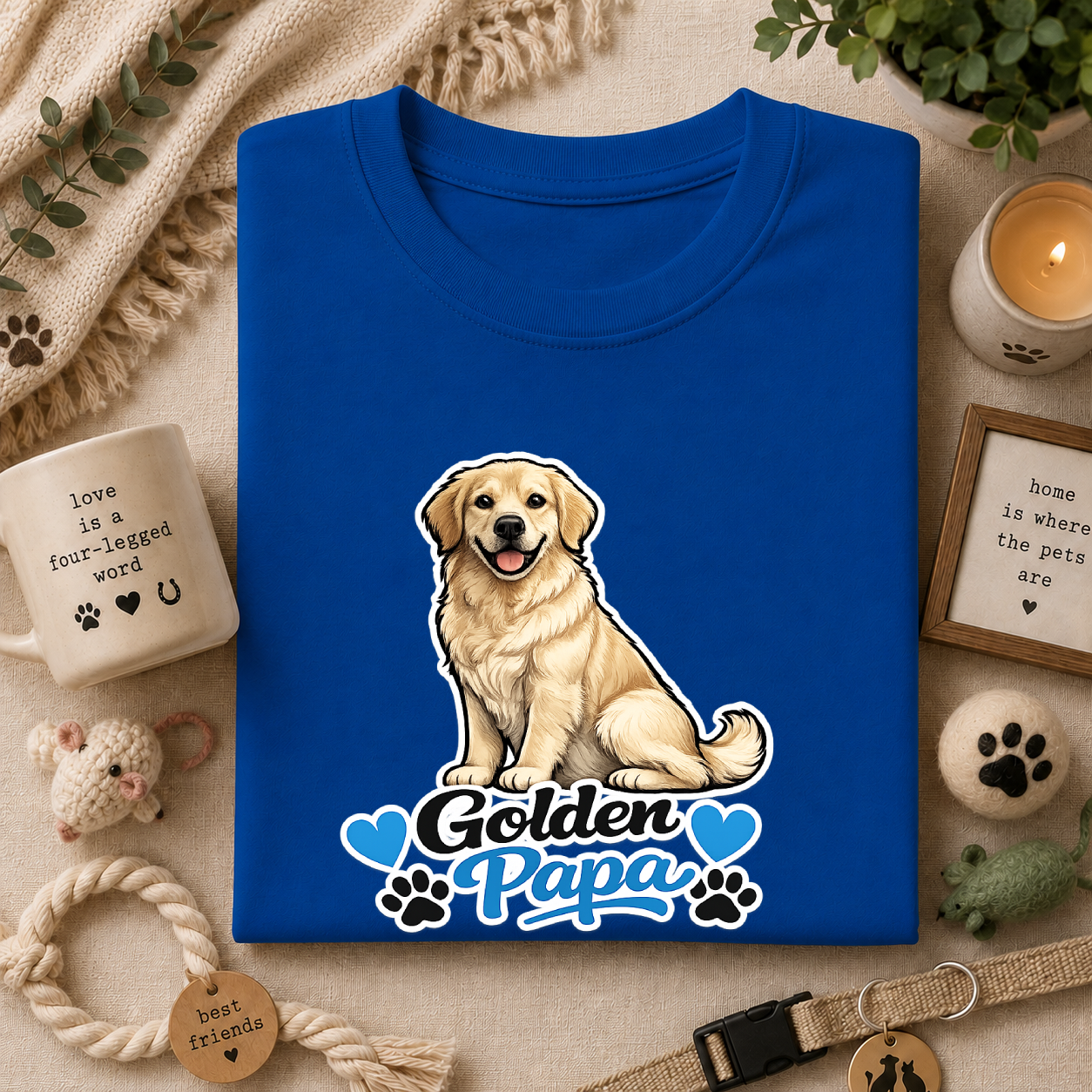 Golden Retriever Papa T‑Shirt — Cute Golden Dog Dad Tee