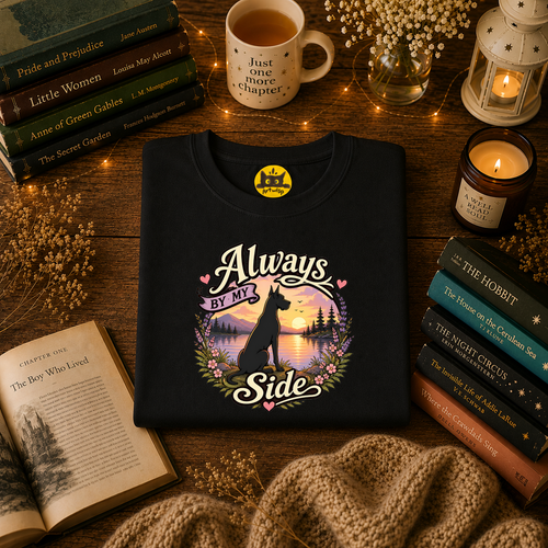 Always By My Side Great Dane T-Shirt — Sunset Silhouette Pet Lover Tee