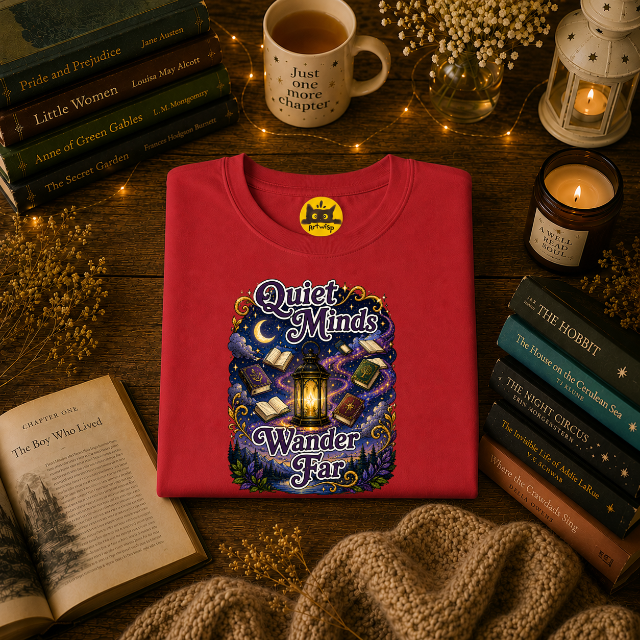 Quiet Minds T-Shirt — Wander Far Bookish Graphic Tee