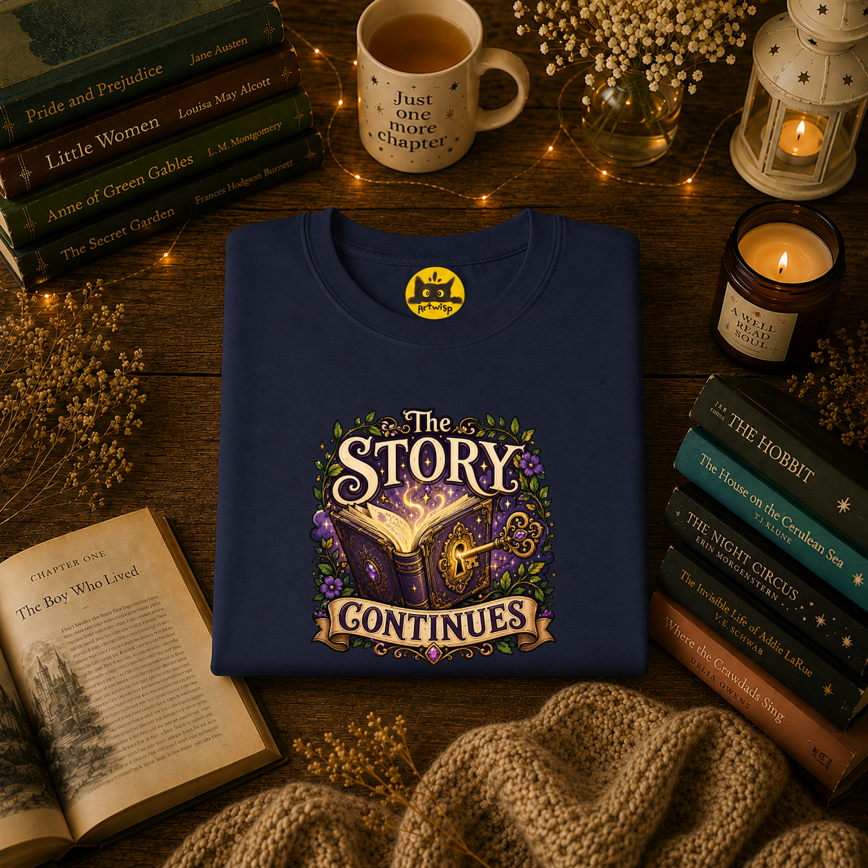 The Story Continues T-Shirt — Fantasy Book Lover Tee