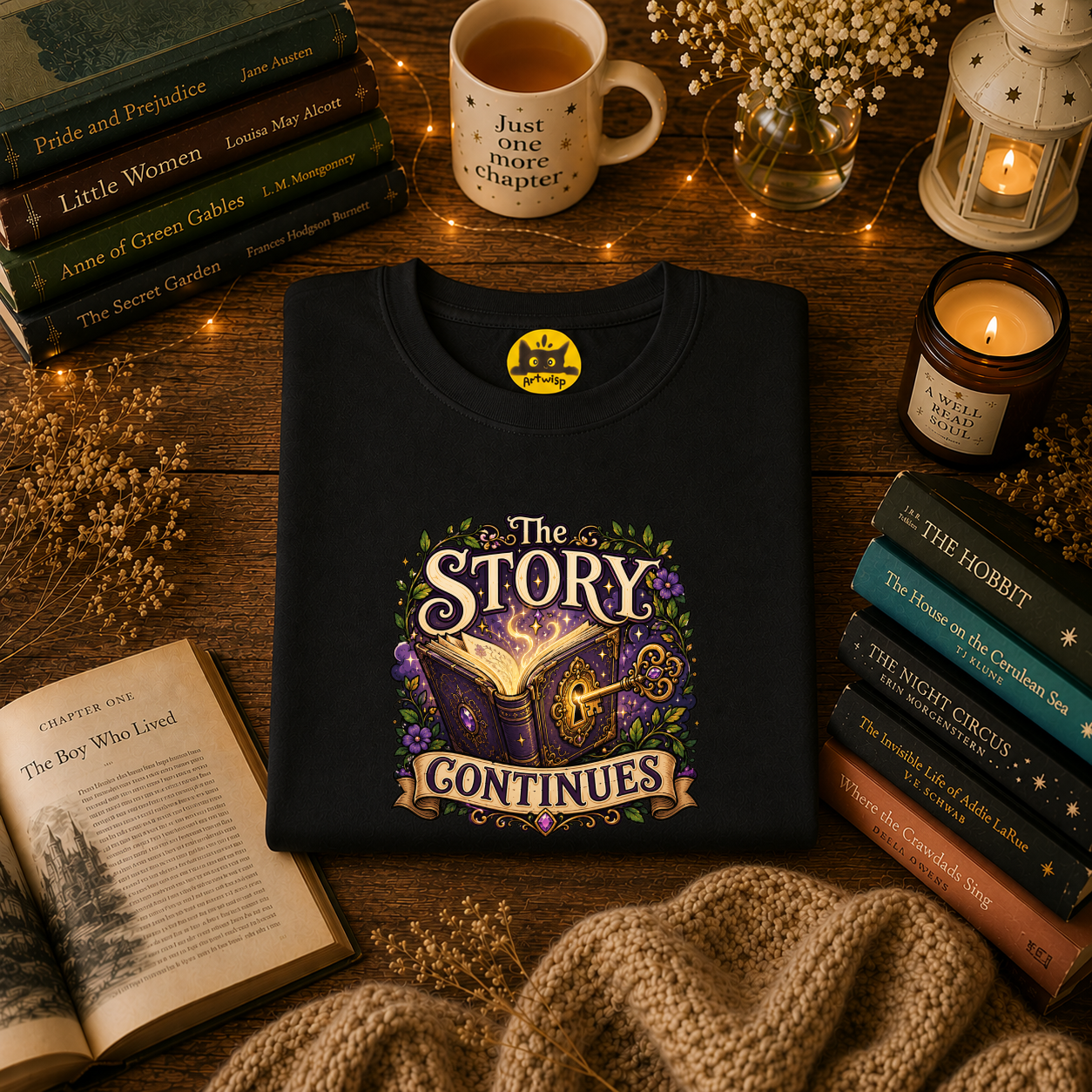 The Story Continues T-Shirt — Fantasy Book Lover Tee