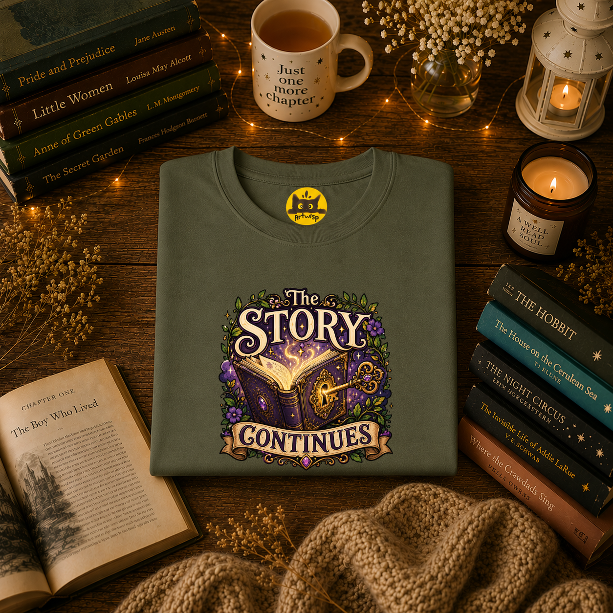 The Story Continues T-Shirt — Fantasy Book Lover Tee