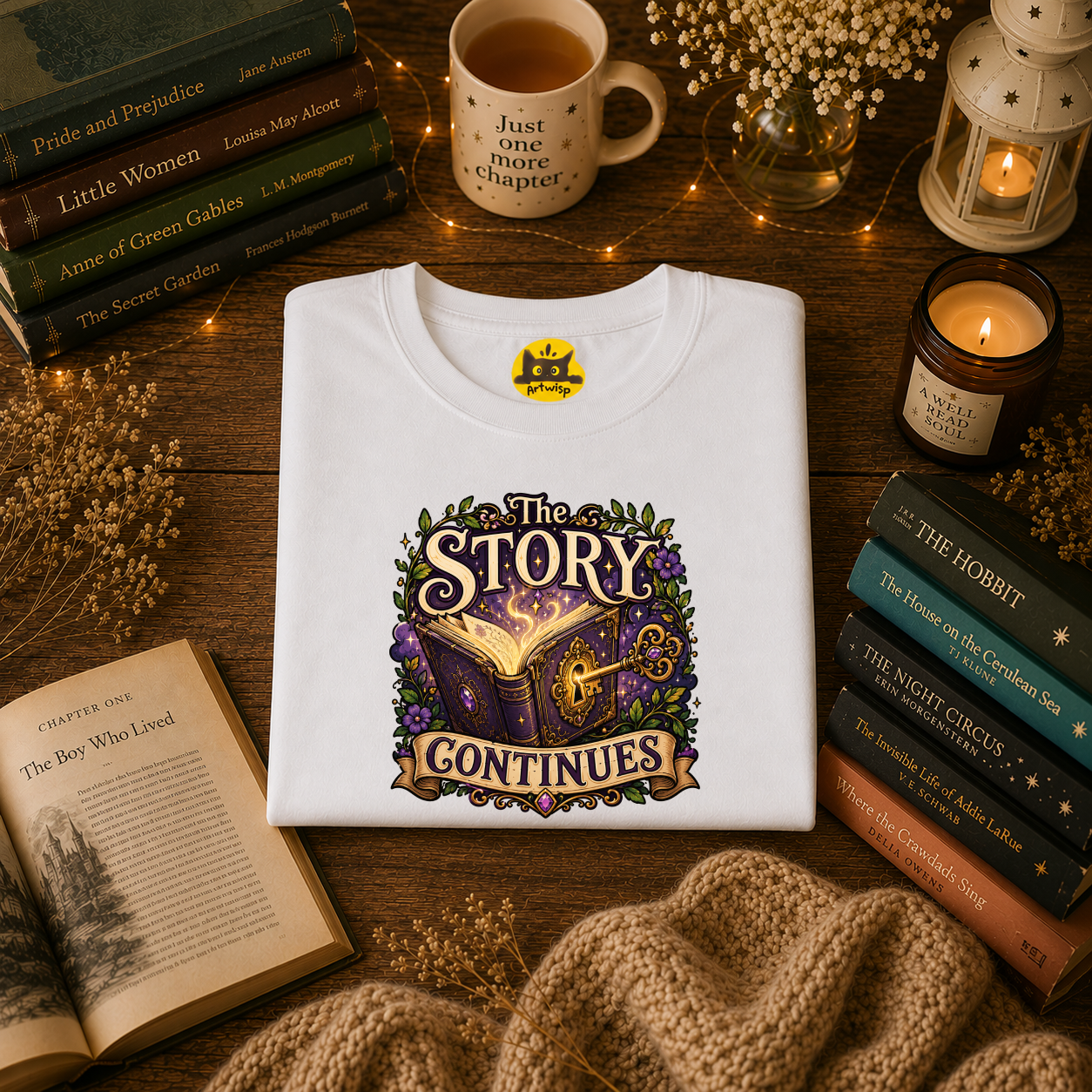 The Story Continues T-Shirt — Fantasy Book Lover Tee