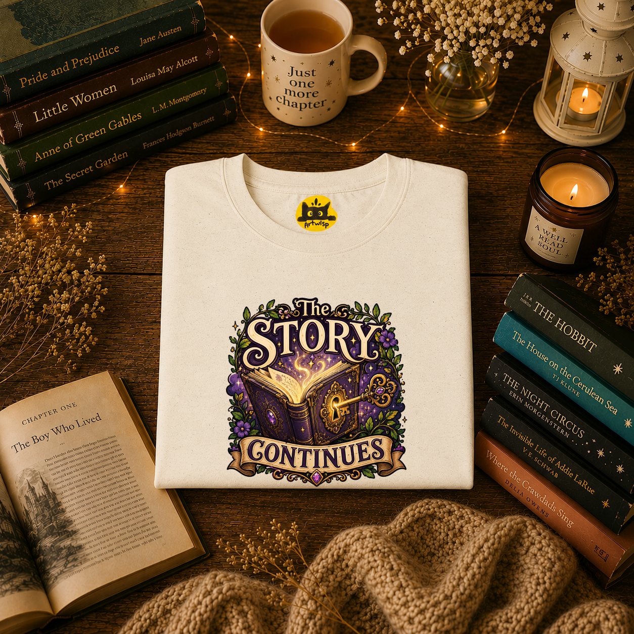 The Story Continues T-Shirt — Fantasy Book Lover Tee