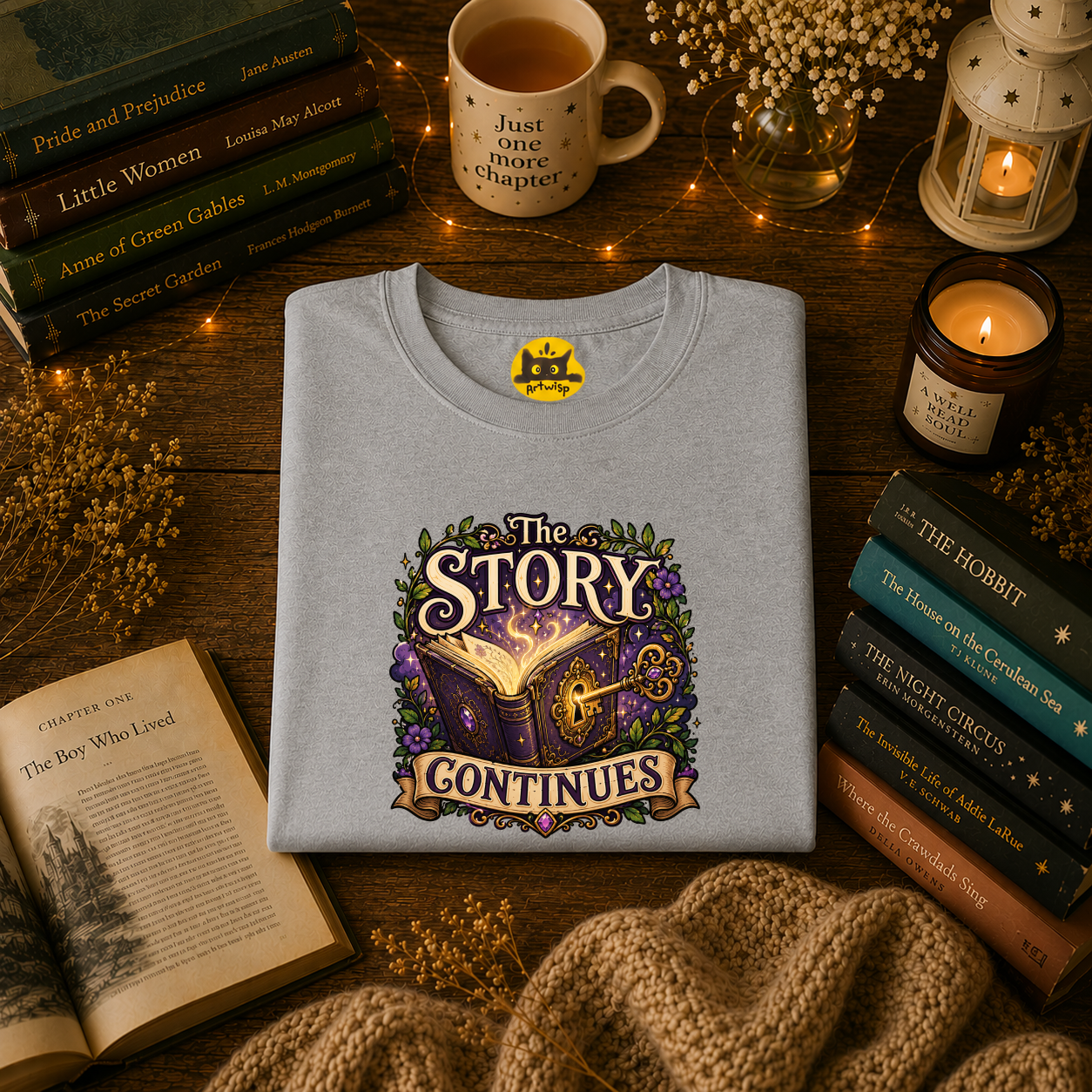 The Story Continues T-Shirt — Fantasy Book Lover Tee