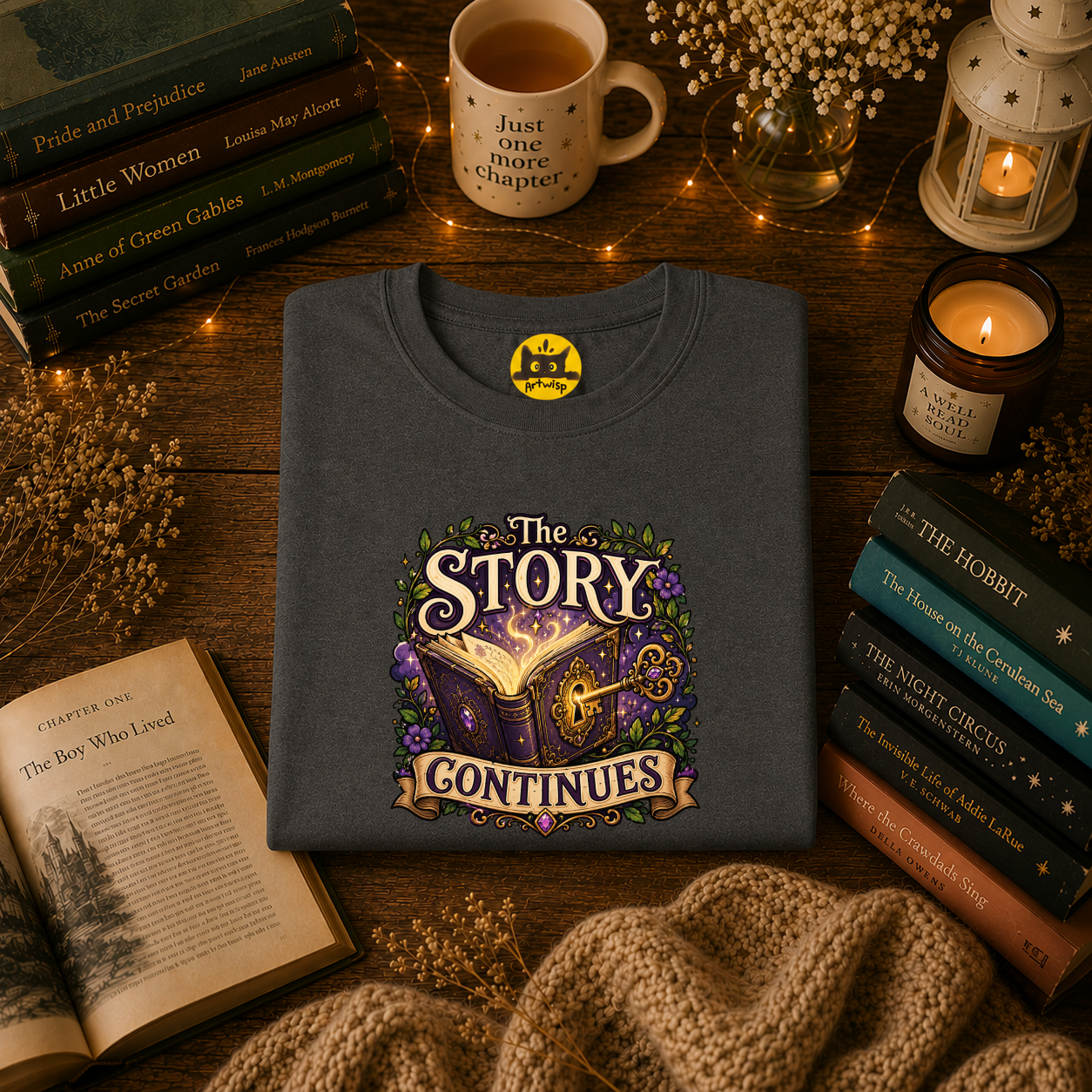 The Story Continues T-Shirt — Fantasy Book Lover Tee