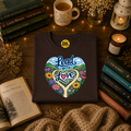 Lead With Love T-Shirt — Heart Floral Retro Graphic Tee