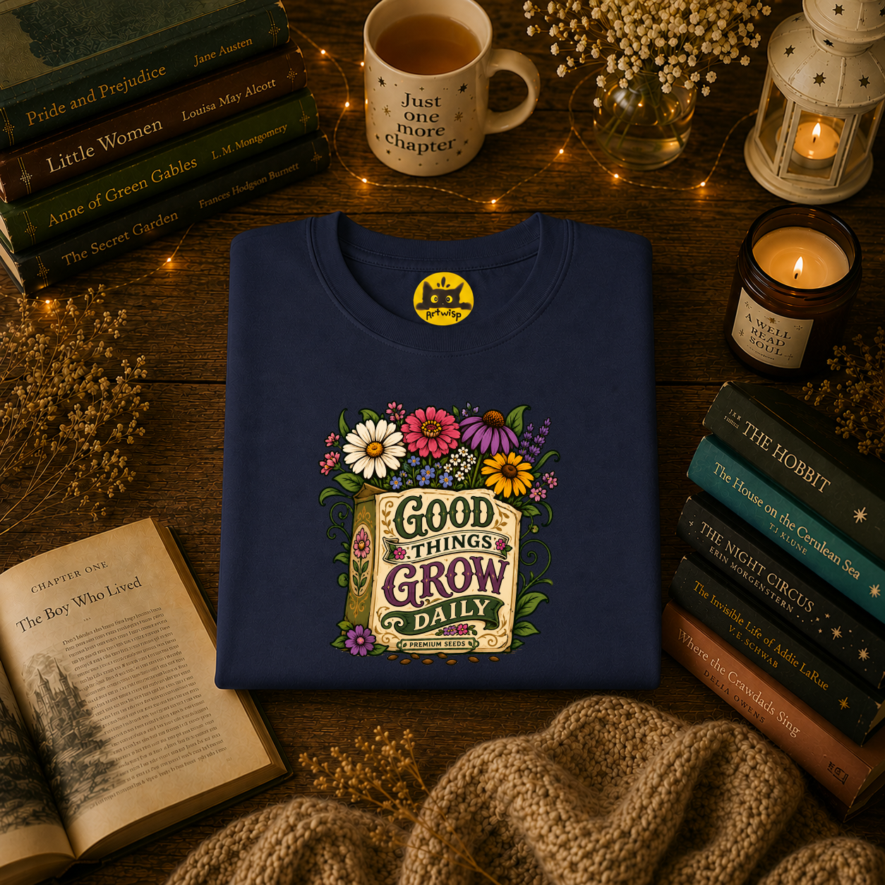 Positivity Tee | Floral “Good Things Grow” T‑Shirt