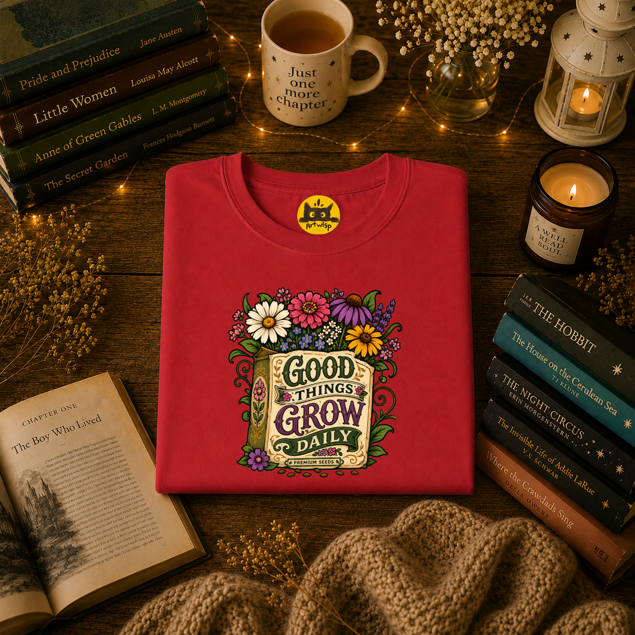 Positivity Tee | Floral “Good Things Grow” T‑Shirt