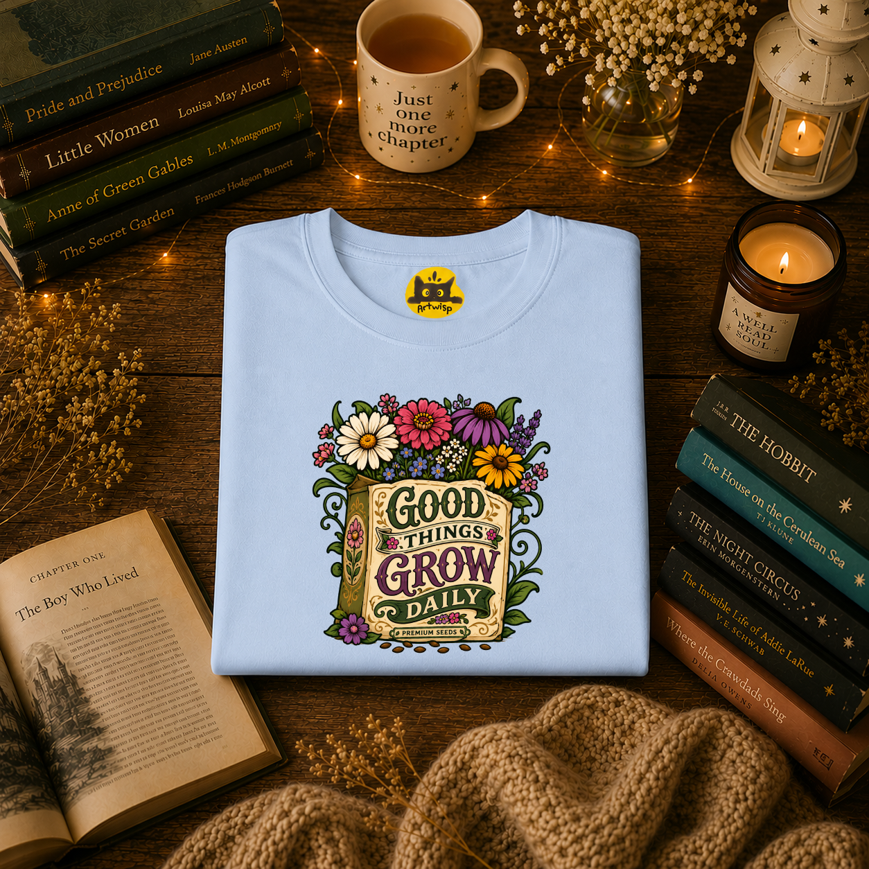 Positivity Tee | Floral “Good Things Grow” T‑Shirt