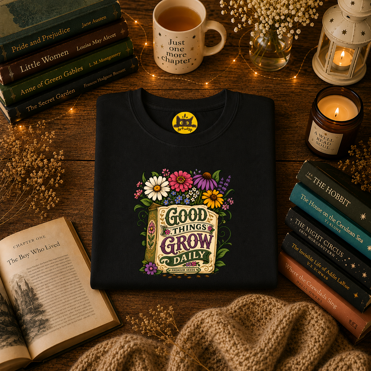 Positivity Tee | Floral “Good Things Grow” T‑Shirt
