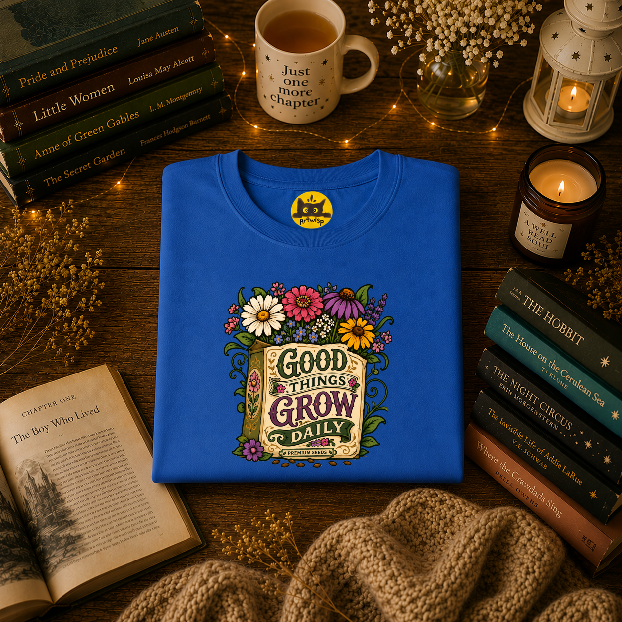 Positivity Tee | Floral “Good Things Grow” T‑Shirt