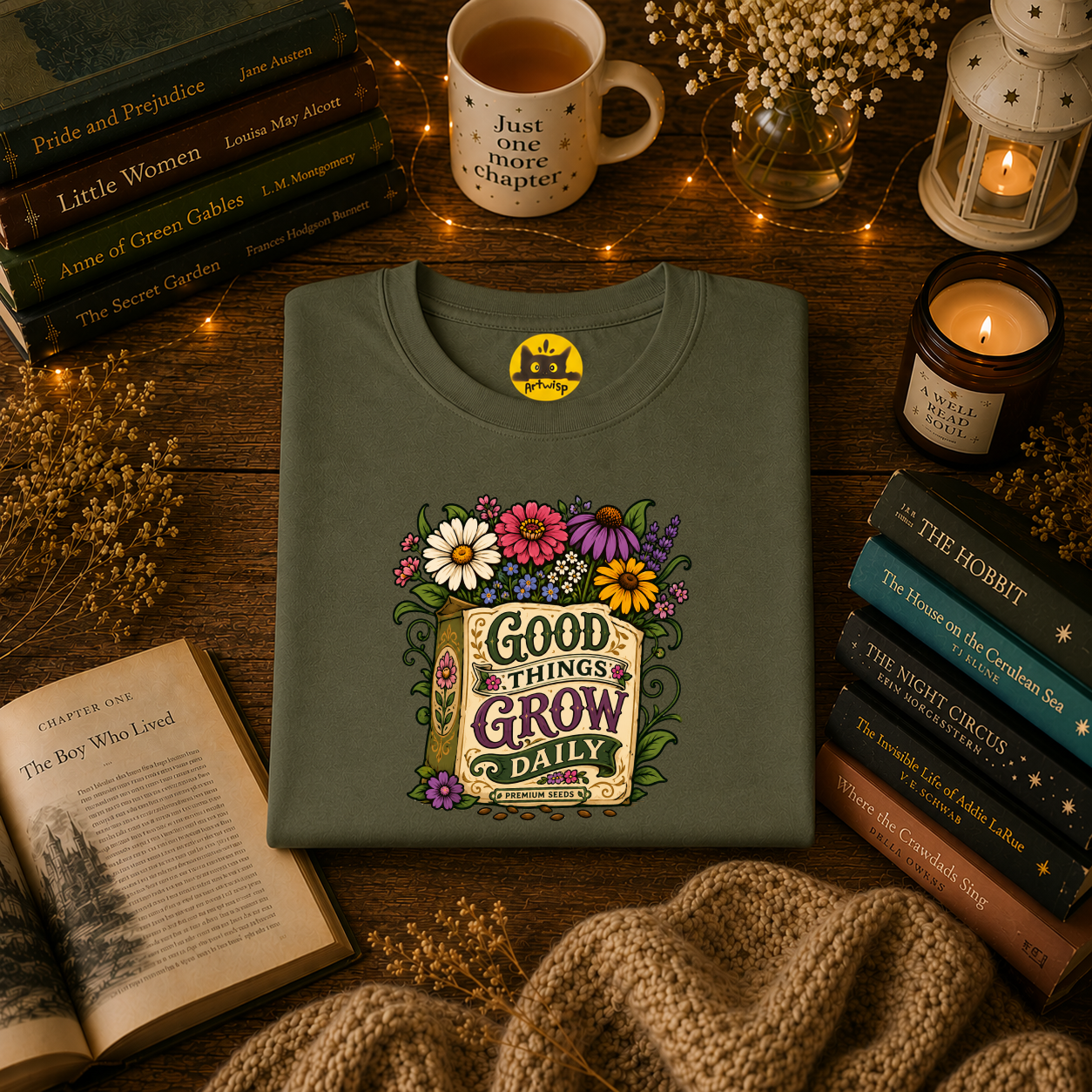 Positivity Tee | Floral “Good Things Grow” T‑Shirt