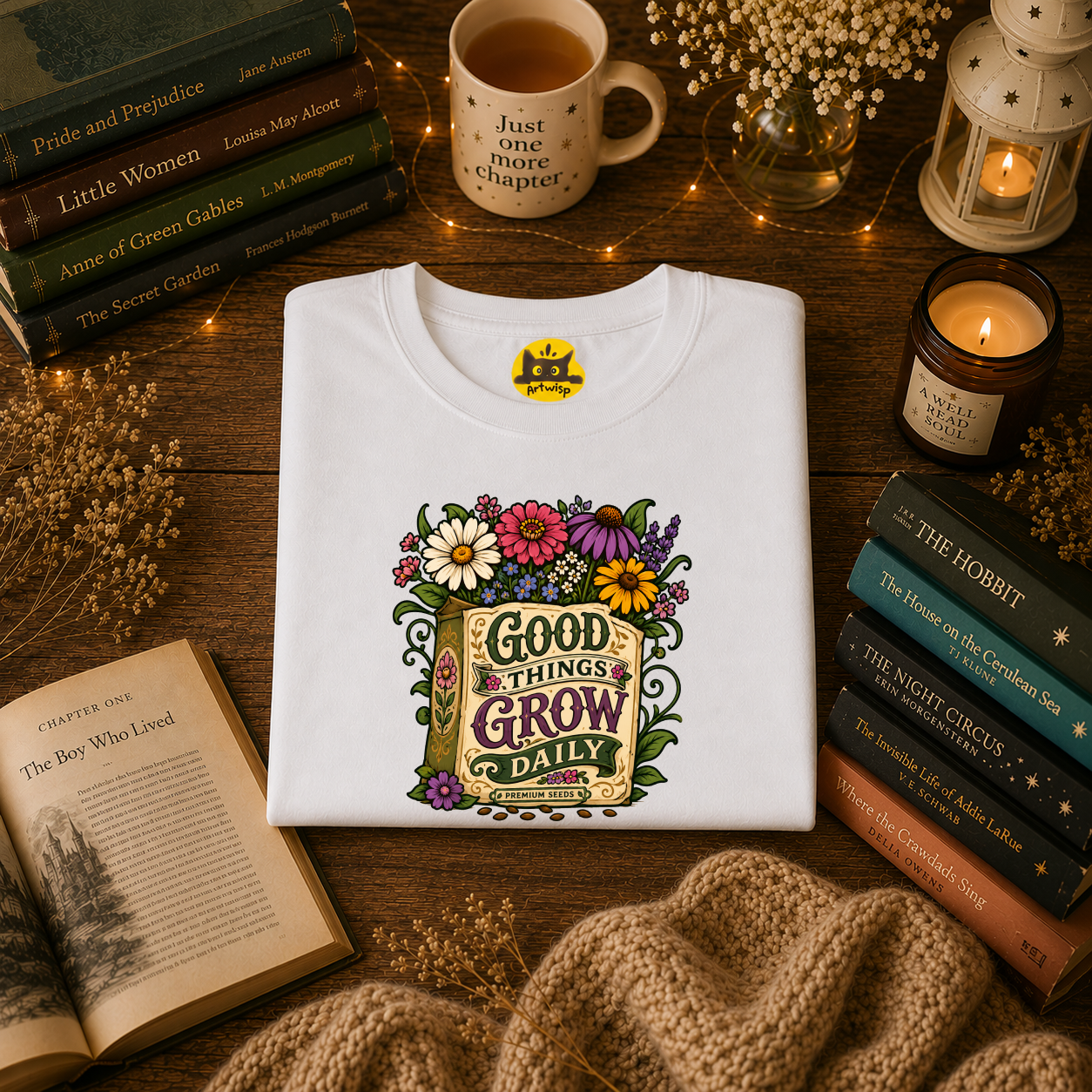 Positivity Tee | Floral “Good Things Grow” T‑Shirt
