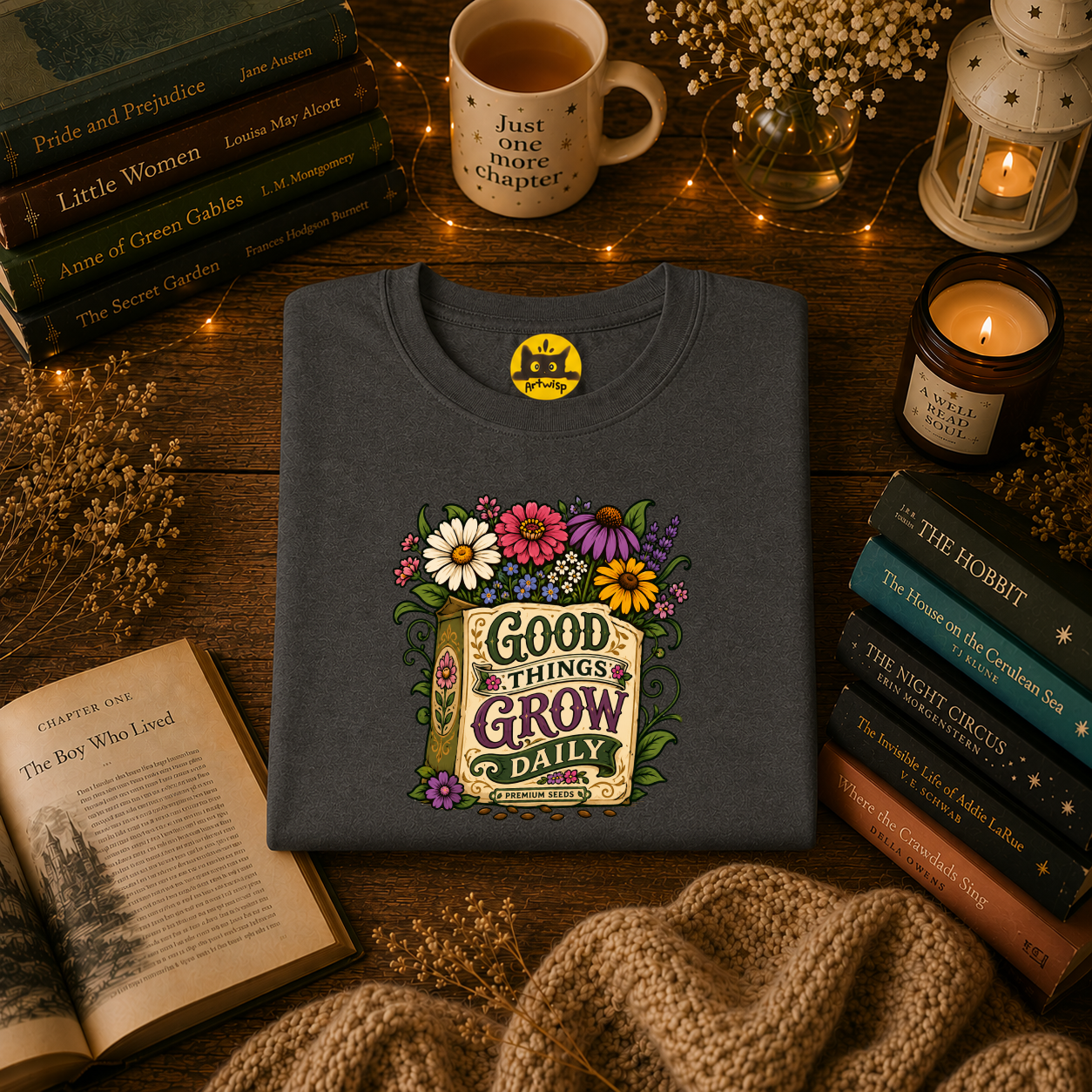 Positivity Tee | Floral “Good Things Grow” T‑Shirt