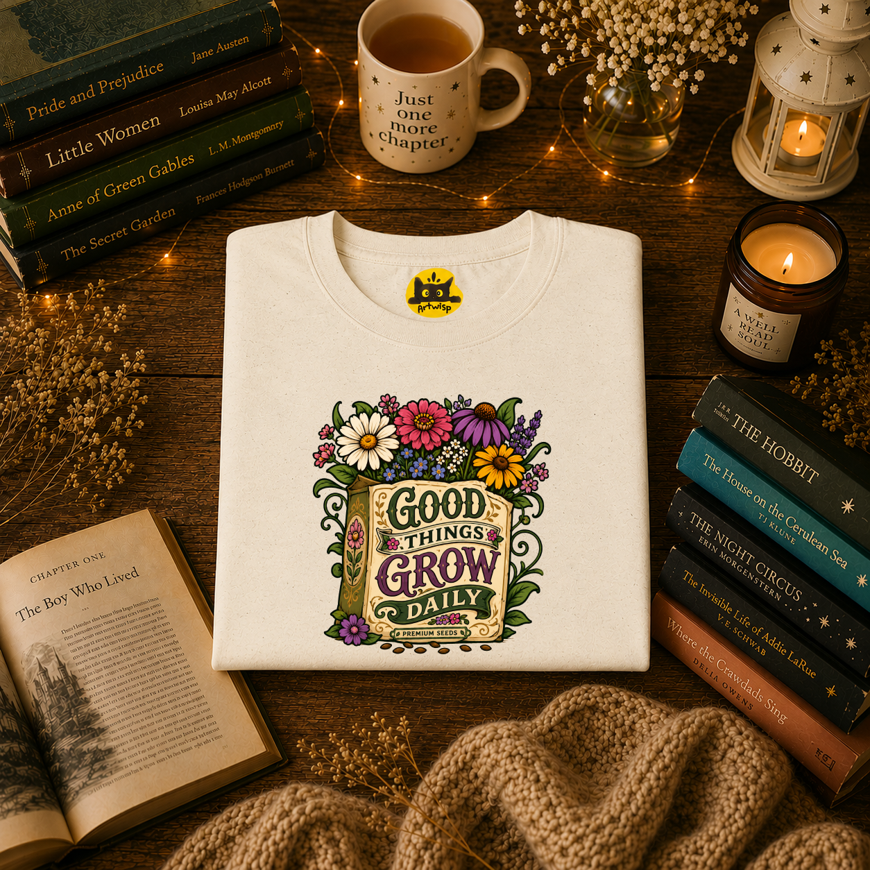 Positivity Tee | Floral “Good Things Grow” T‑Shirt