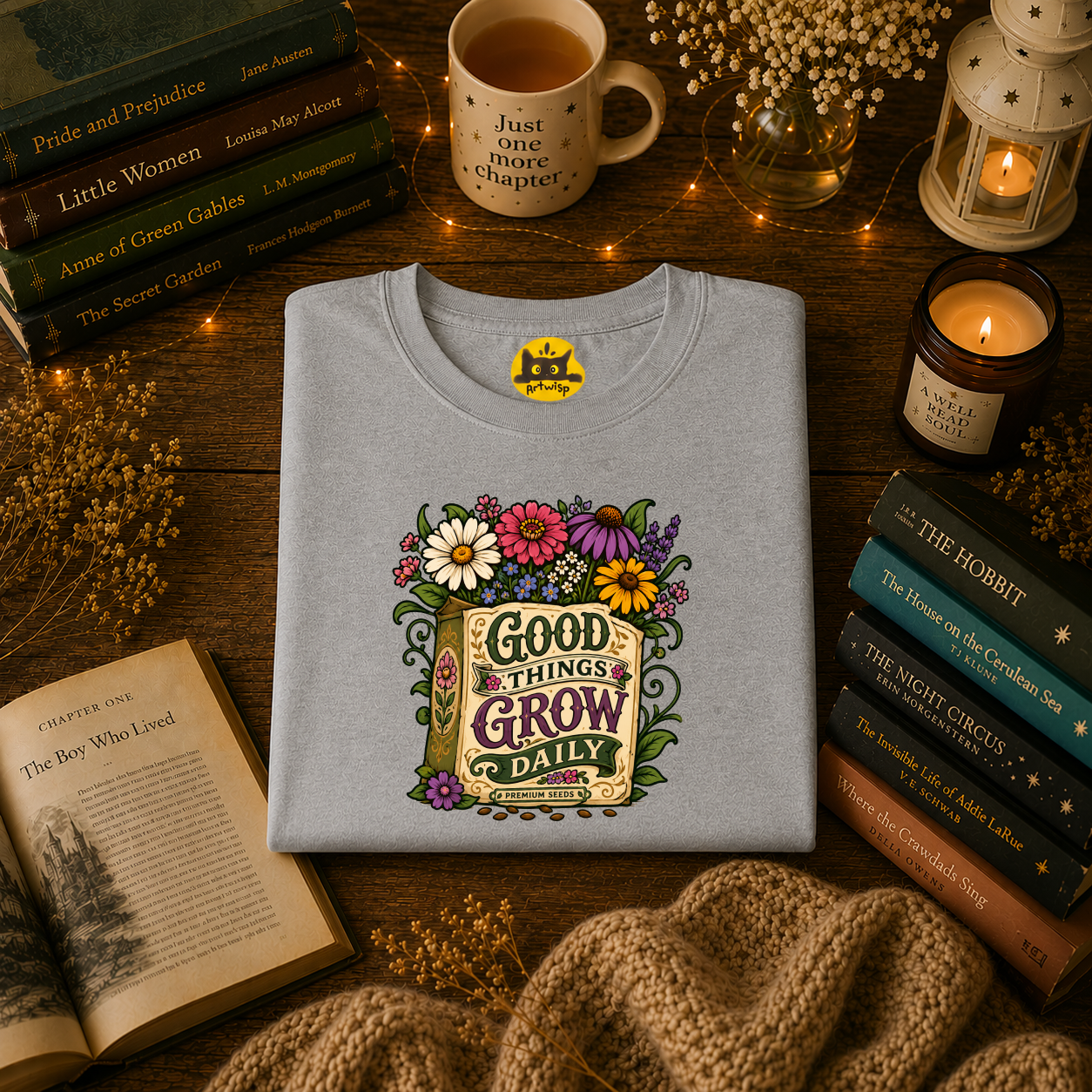 Positivity Tee | Floral “Good Things Grow” T‑Shirt