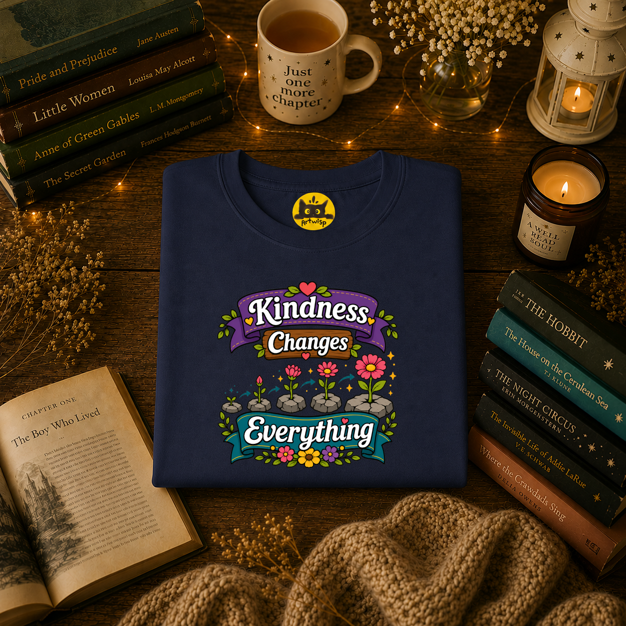 Kindness Changes Everything T‑Shirt — Floral Positive Message Tee
