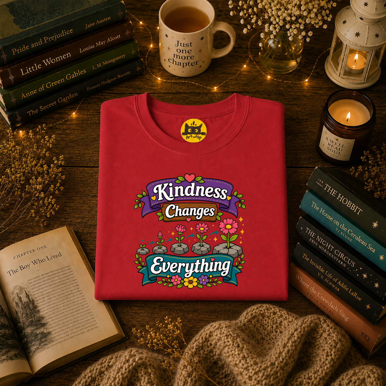 Kindness Changes Everything T‑Shirt — Floral Positive Message Tee