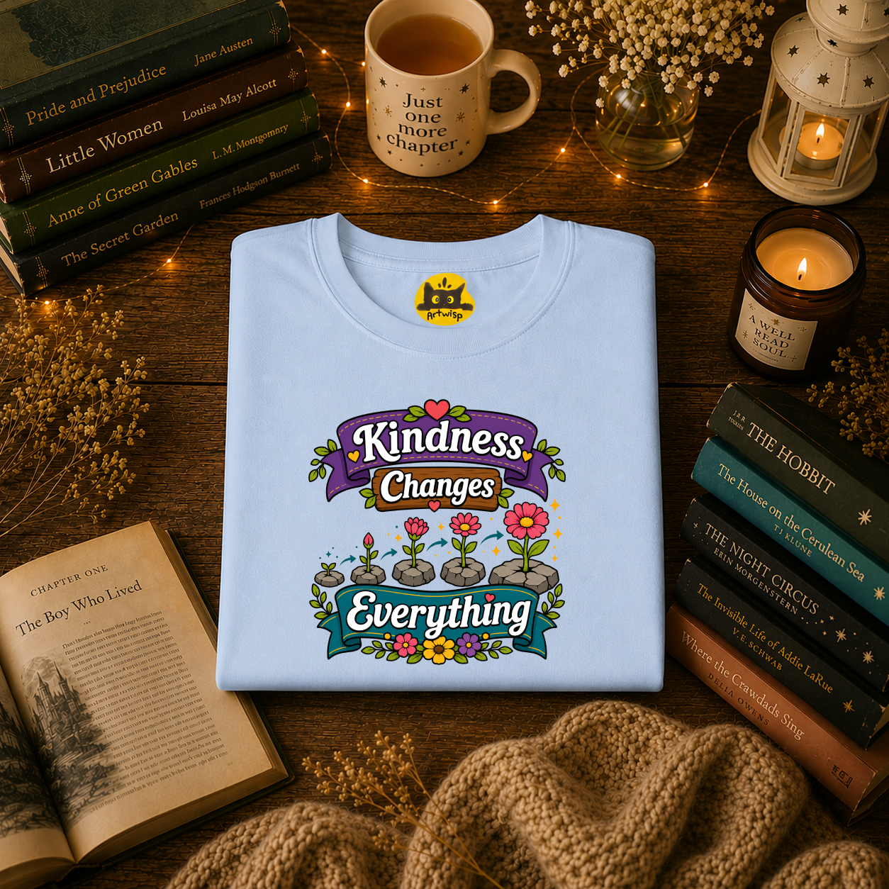 Kindness Changes Everything T‑Shirt — Floral Positive Message Tee