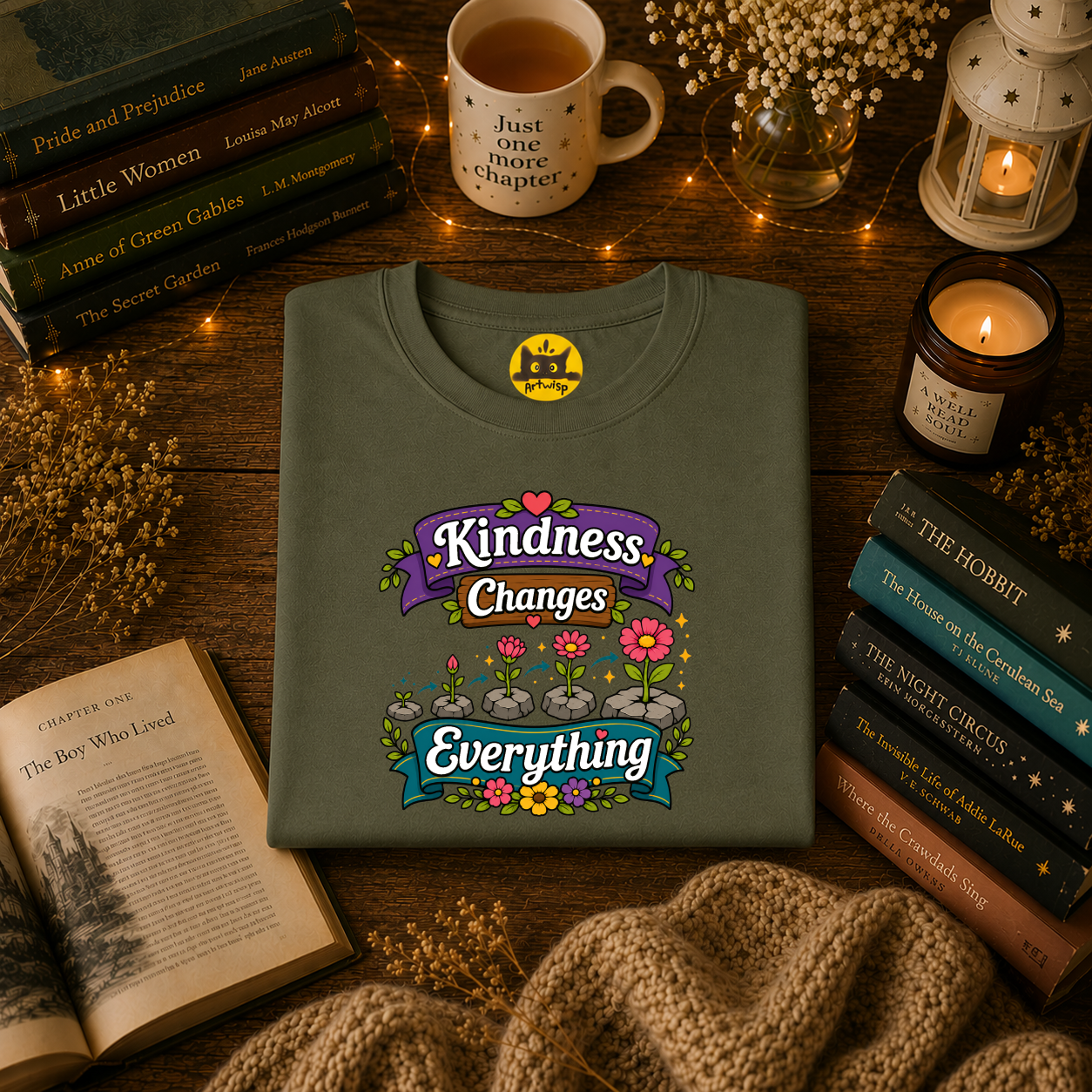 Kindness Changes Everything T‑Shirt — Floral Positive Message Tee
