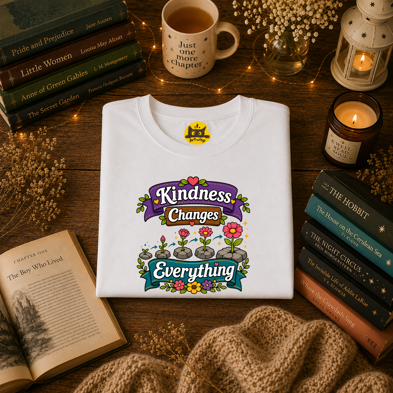 Kindness Changes Everything T‑Shirt — Floral Positive Message Tee