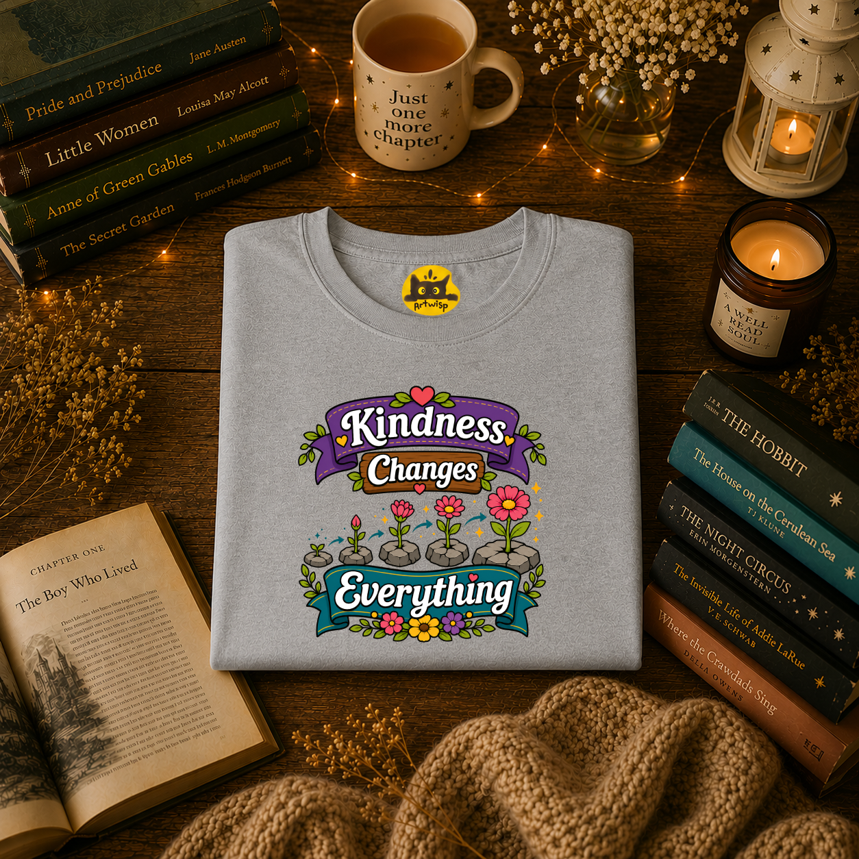 Kindness Changes Everything T‑Shirt — Floral Positive Message Tee