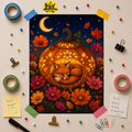 Autumn Fox in Pumpkin Rolled Poster — Cozy Fall Wall Art for Halloween & Seasonal Decor