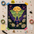 Lunar Luna Moth Poster — Moonlit Moth Wall Art Print