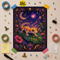 Gecko Moonlight Poster — Mystical Night Sky Wall Art