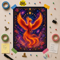 Phoenix Wall Poster — Vibrant Mystic Sun & Moon Art Print