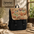 Beach Shells Shoulder Backpack — Coastal Sand & Sea Glass Casual Shoulder Bag