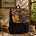 Vintage Tea Cup Floral Shoulder Backpack — Casual Shoulder Backpack with Tea Party Design