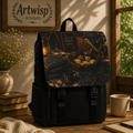 Starry Celestial Map Vintage Shoulder Backpack — Dark Picnic Universe Map Print