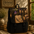 Vintage Apothecary Floral Shoulder Backpack — Botanical Book Design