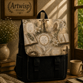 Vintage Faith Botanical Biblical Shoulder Backpack — Floral Scripture Print Shoulder Bag