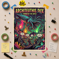 Architeuthis Dux 'Terror of the Abyss' Retro Sci‑Fi Poster — Deep Sea Kraken Neon Pop Art Print