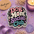 Dog Mom Social Club Sticker — Retro Floral Paw Print Kiss-Cut Sticker