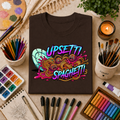 Upsetti Spaghetti T-Shirt — Funny Cartoon Spilled Pasta Graphic Tee
