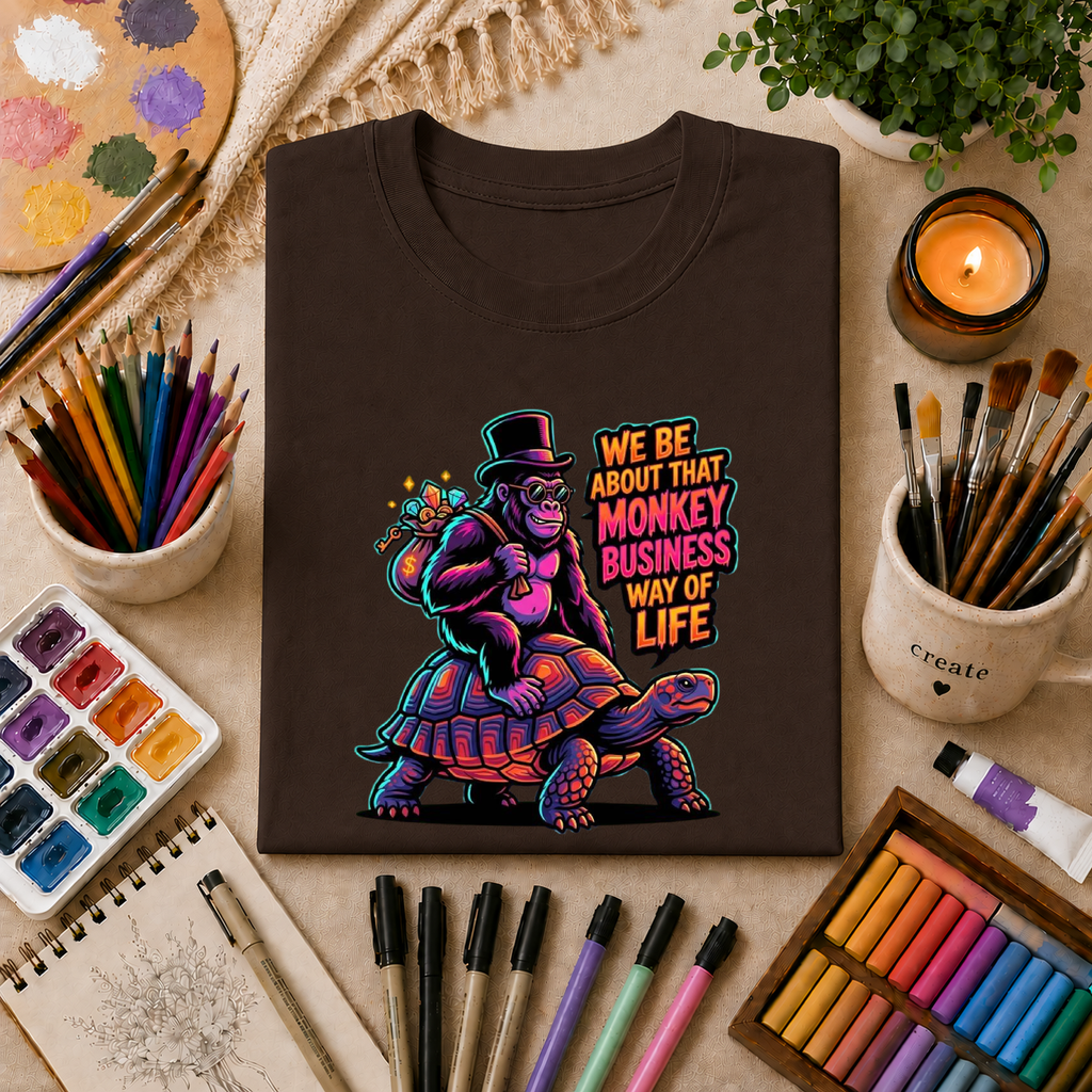 T-Shirt — 'We Be About That Monkey Business Way Of Life' Graphic Tee