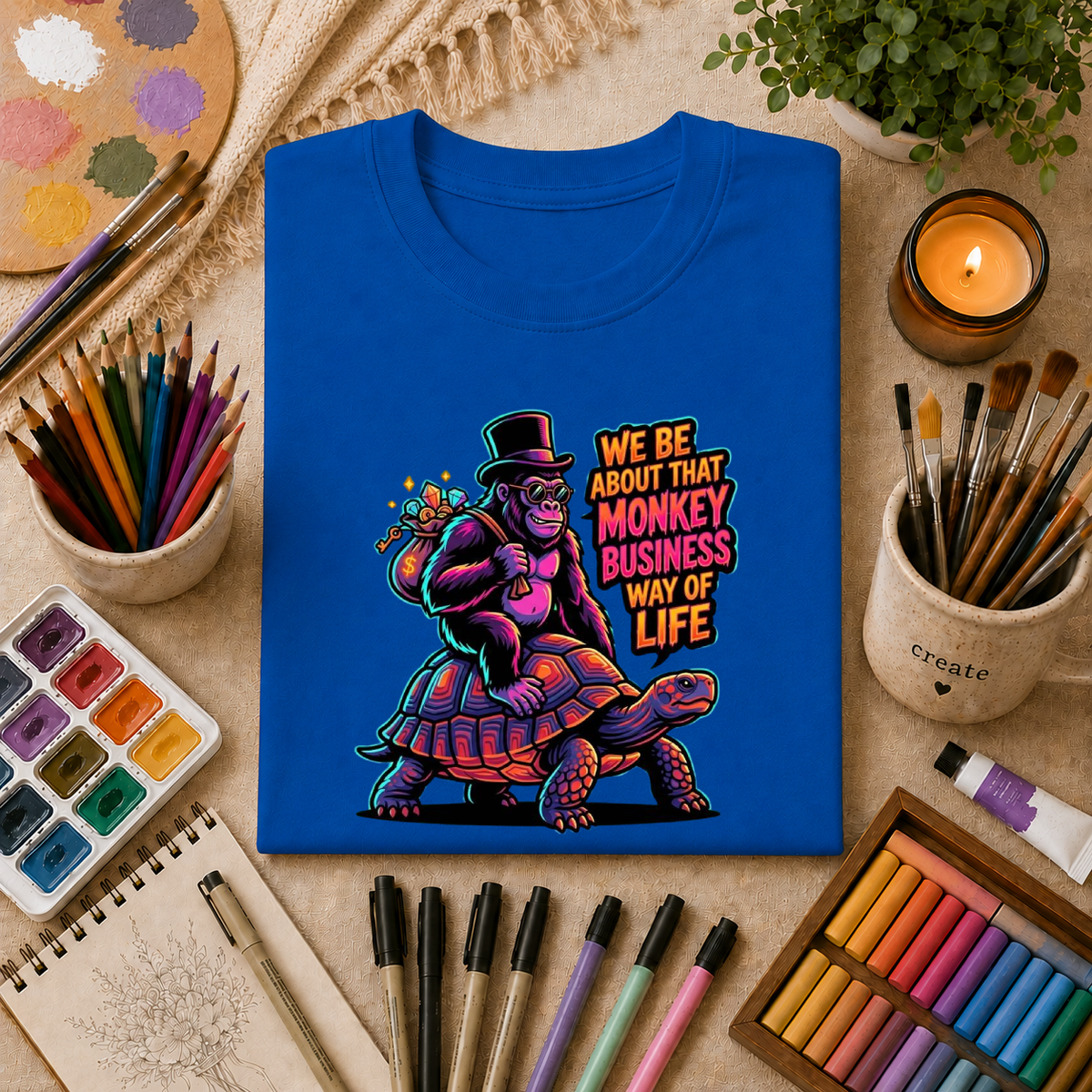 T-Shirt — 'We Be About That Monkey Business Way Of Life' Graphic Tee
